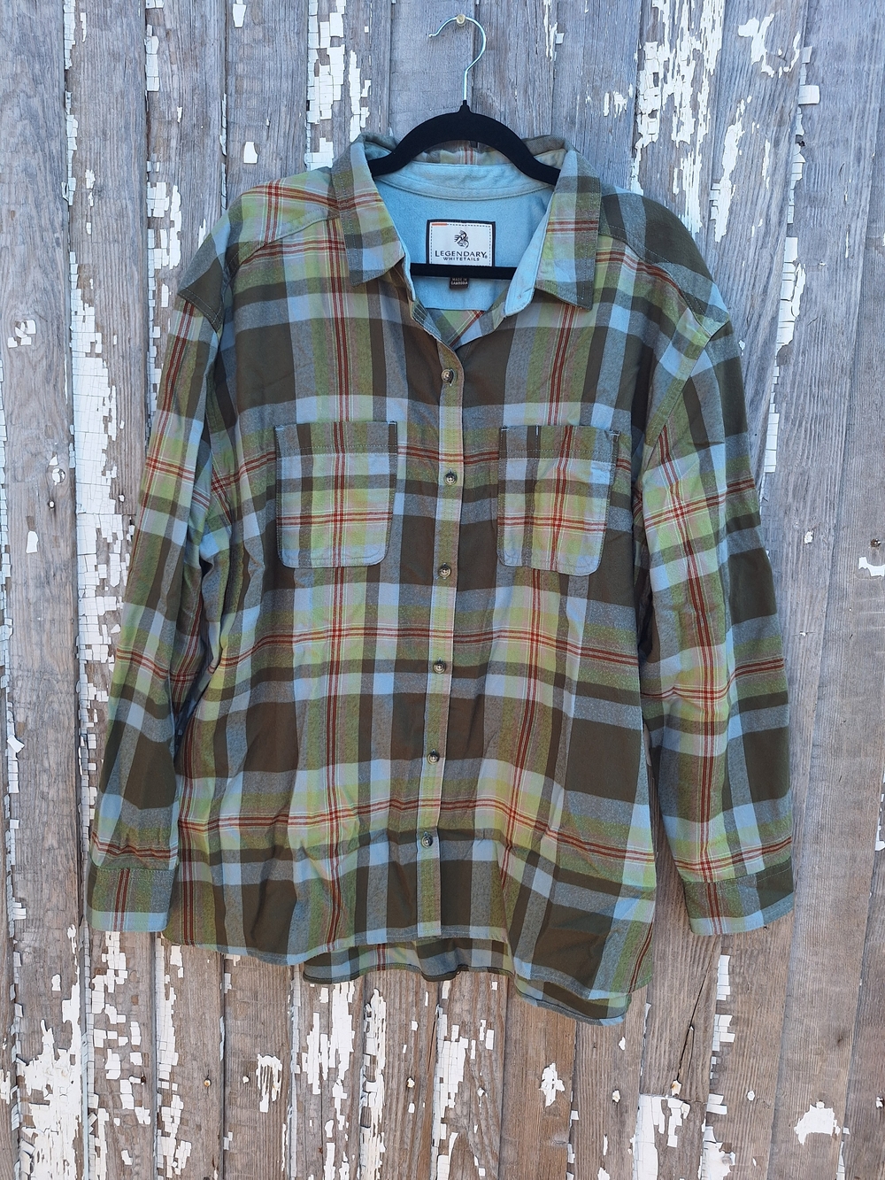 Legendary Whitetails Plaid Button-Down Flannel Shirt Size 2X